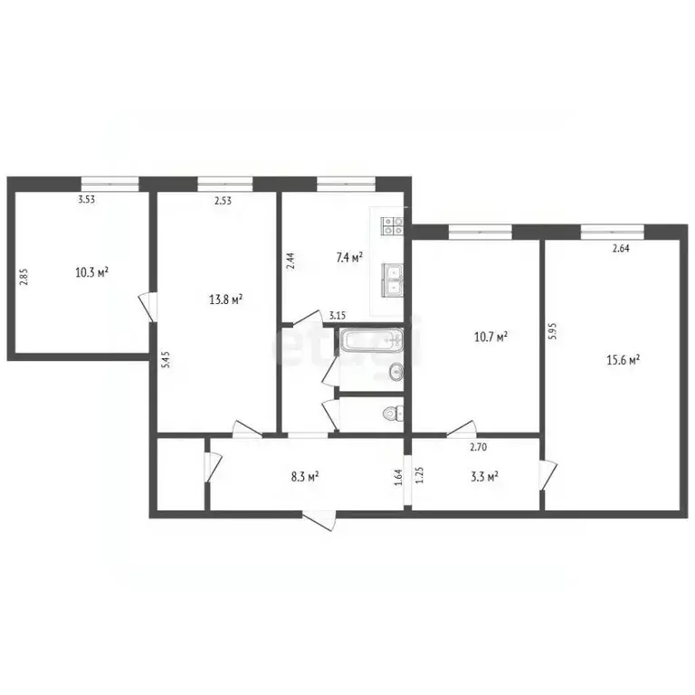 Комната Москва ул. Маршала Новикова, 2К1 (24.0 м) - Фото 1