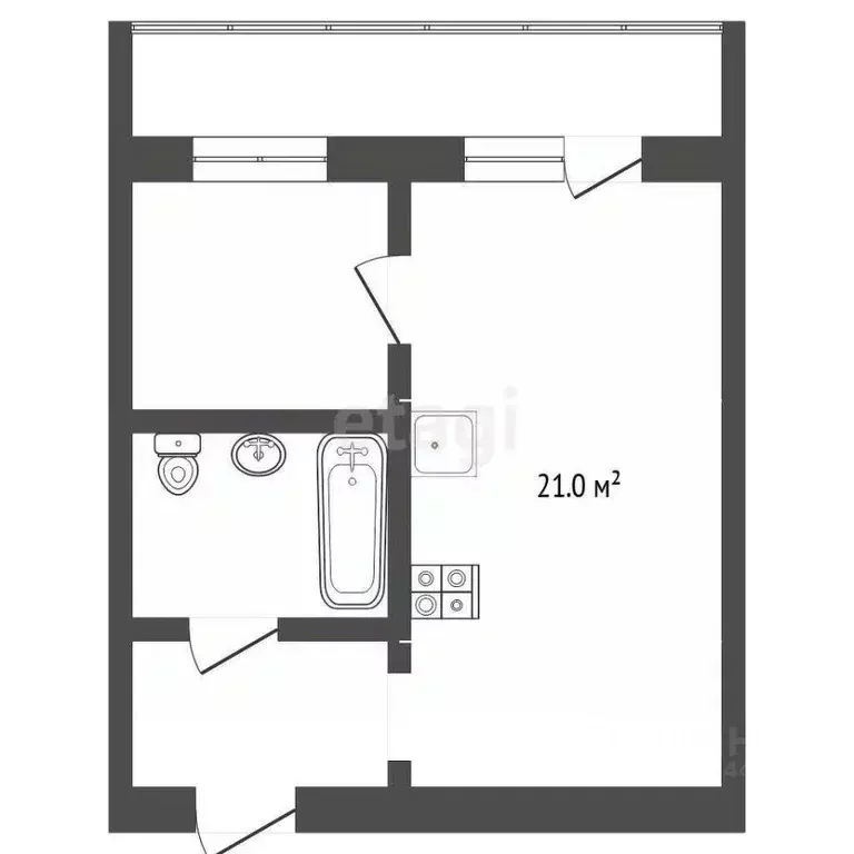 1-к кв. Тюменская область, Тюмень ул. Вадима Бованенко, 3 (32.3 м) - Фото 0