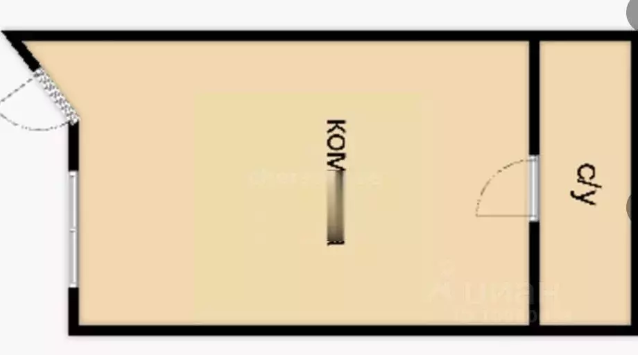 Студия Севастополь пос. Любимовка, ул. Южногородская, 36к16 (18.0 м) - Фото 2