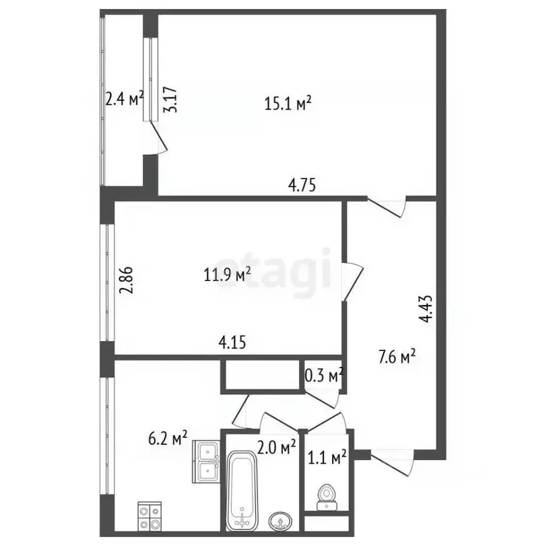 2-к кв. Санкт-Петербург, Санкт-Петербург, Красное Село Стрельнинское ... - Фото 1
