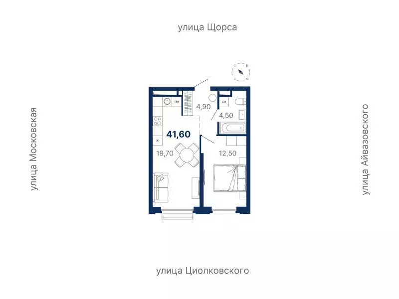 1-комнатная квартира: Екатеринбург, Московская улица, 249/2 (41.6 м) - Фото 0