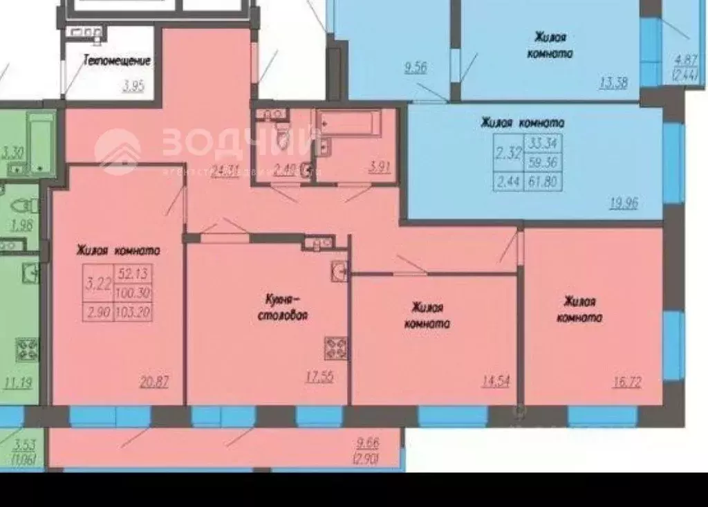 3-к кв. Чувашия, Новочебоксарск ул. 10-й Пятилетки, 80 (103.77 м) - Фото 2