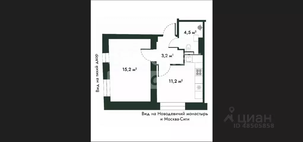 1-к кв. Москва ул. Усачева, 64 (34.1 м) - Фото 1