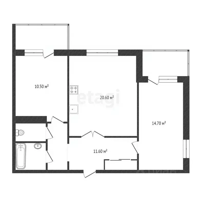 3-к кв. Красноярский край, Красноярск ул. Алексеева, 24 (61.7 м) - Фото 2