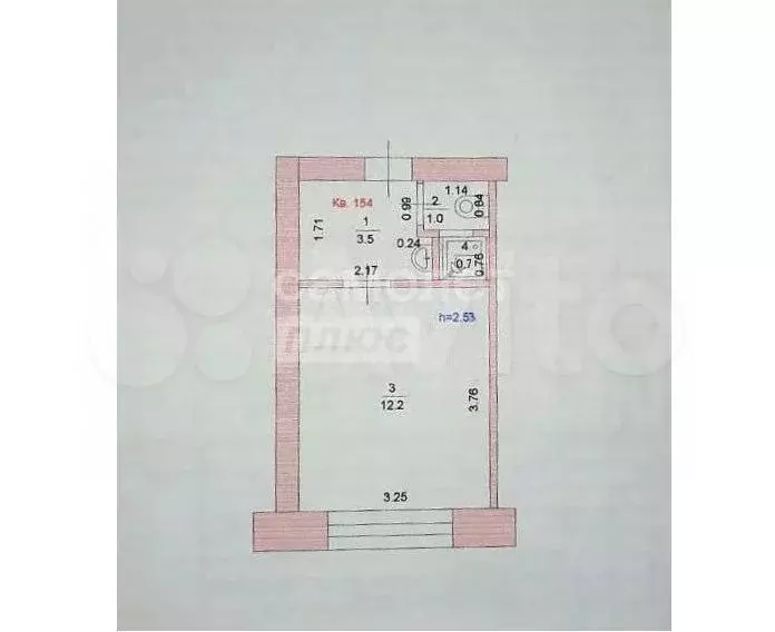 1-к. квартира, 17,1 м, 5/5 эт. - Фото 0