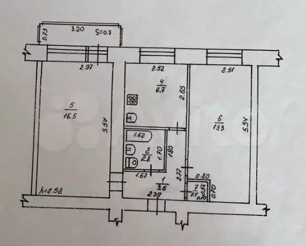 2-к. квартира, 45 м, 2/5 эт. - Фото 0