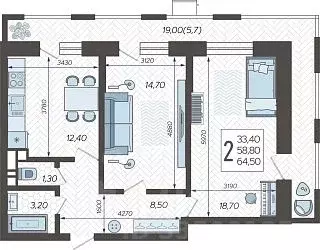2-к кв. Краснодарский край, Краснодар 9-й километр мкр, ул. ... - Фото 1