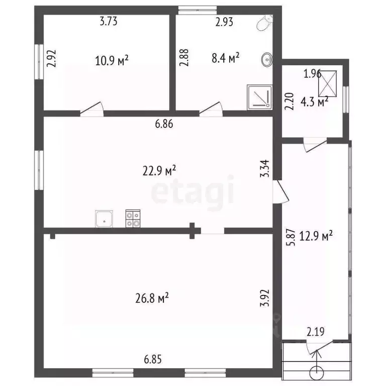 Дом в Забайкальский край, Читинский район, с. Домна Кооперативная ул., ... - Фото 1