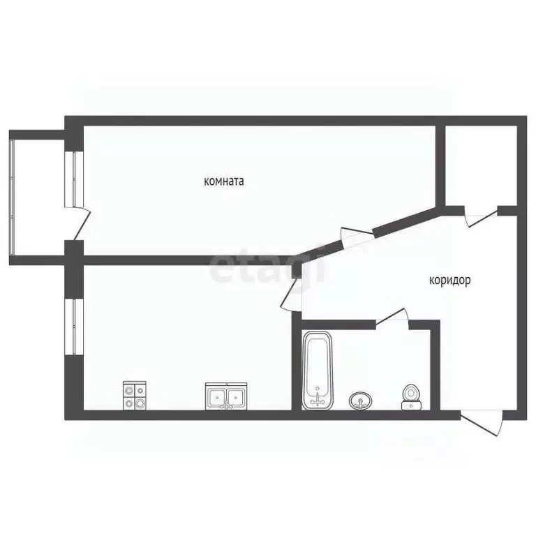 1-к кв. Тамбовская область, Тамбов ул. Чичерина, 62 (39.0 м) - Фото 2