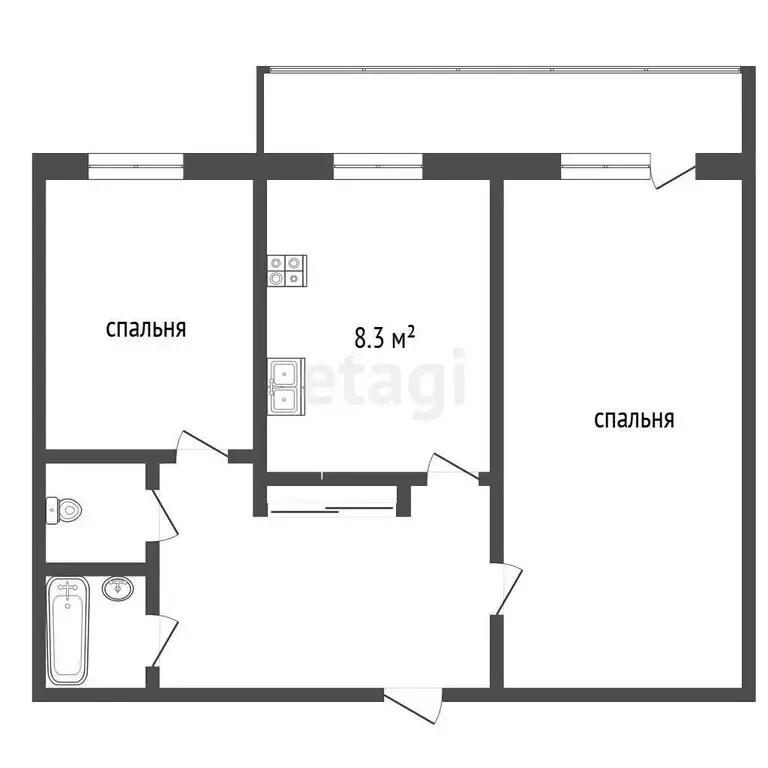 2-комнатная квартира: Череповец, Первомайская улица, 15 (47.8 м) - Фото 1