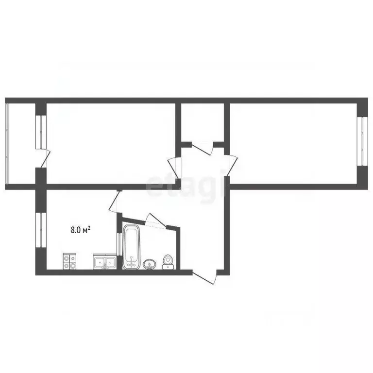 2-к кв. Владимирская область, Муром Ленинградская ул., 35 (45.8 м) - Фото 1