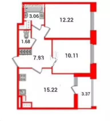 2-комнатная квартира: Санкт-Петербург, Светлановский проспект, 14к1 ... - Фото 1
