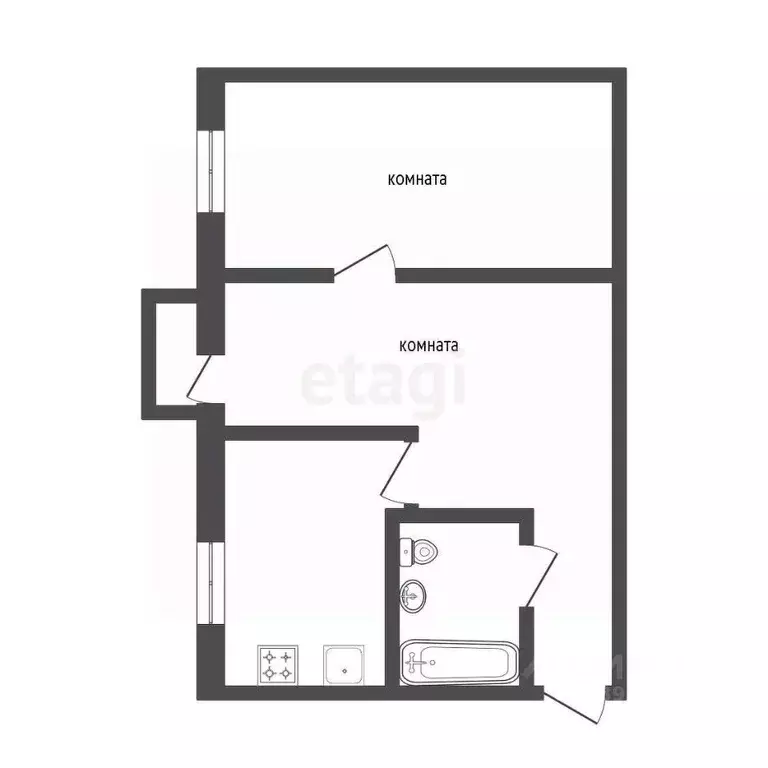 2-к кв. Бурятия, Улан-Удэ ул. Тулаева, 134 (44.0 м) - Фото 1