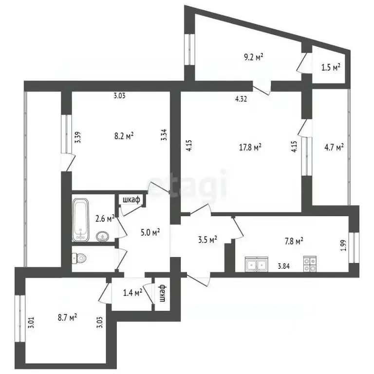 4-к кв. Севастополь просп. Героев Сталинграда, 36 (78.6 м) - Фото 1