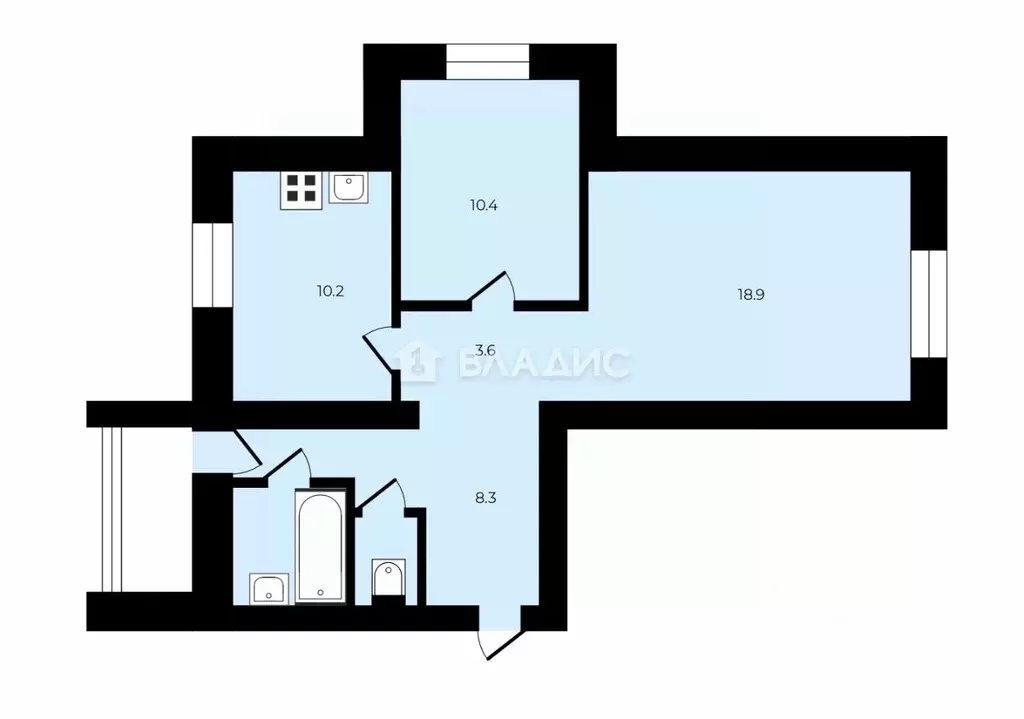2-к кв. Владимирская область, Владимир просп. Ленина, 48 (58.0 м) - Фото 1