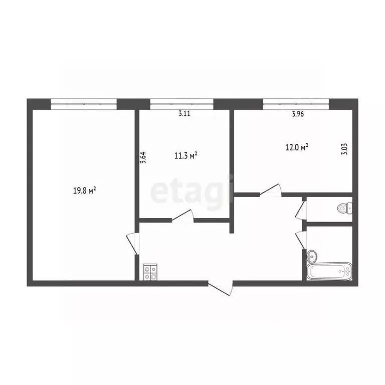 Комната Ханты-Мансийский АО, Сургут Ленинградская ул., 7 (19.8 м) - Фото 2