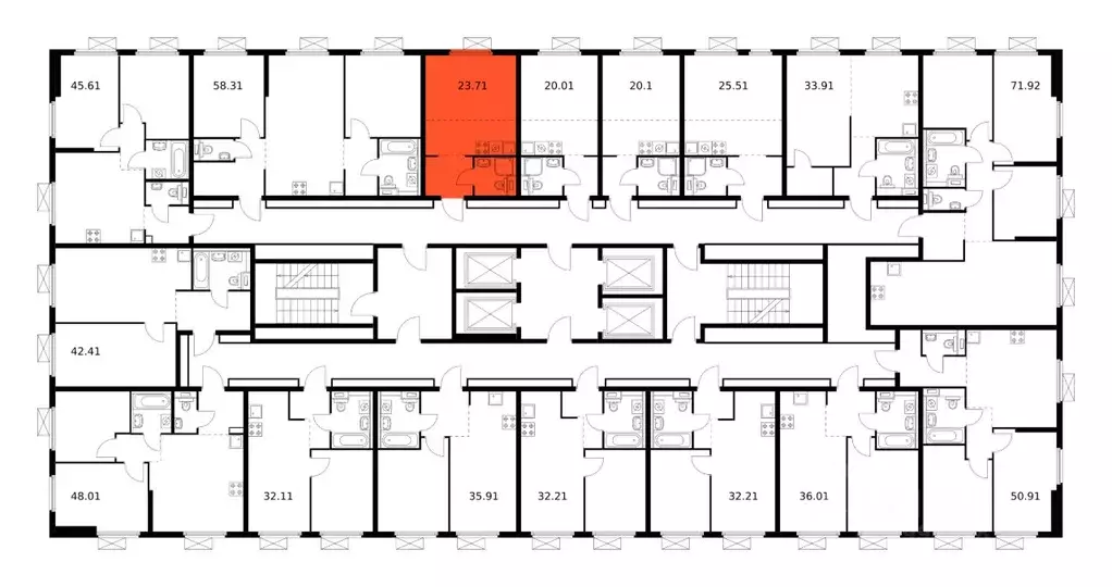 Студия Москва Новоостаповская ул., 7к2 (23.2 м) - Фото 2
