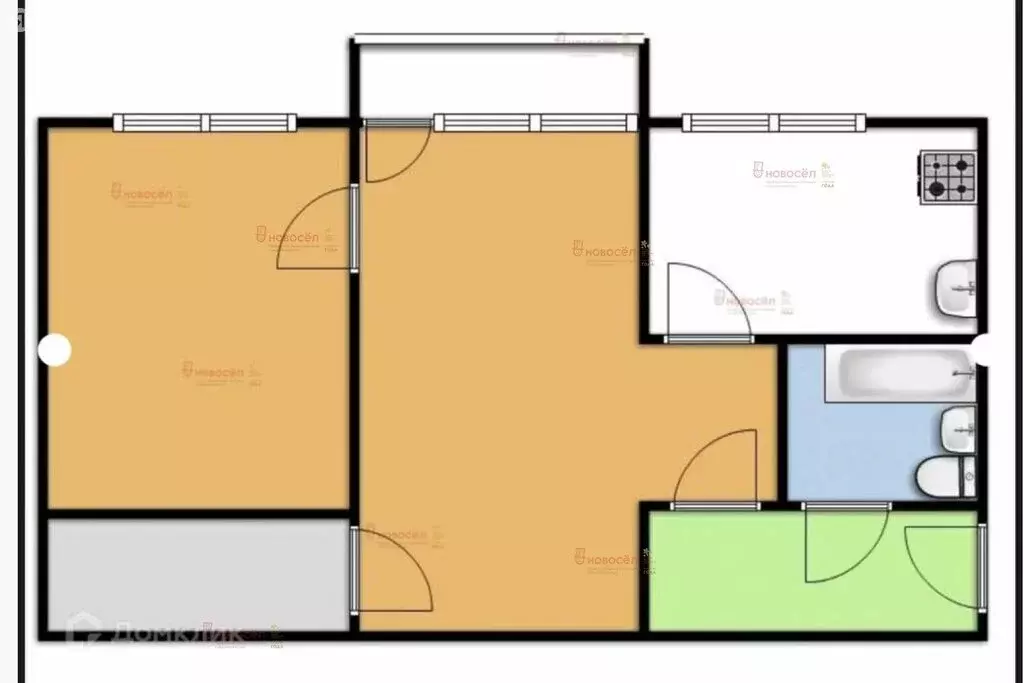 2-комнатная квартира: Екатеринбург, Хрустальная улица, 45 (42.6 м) - Фото 1