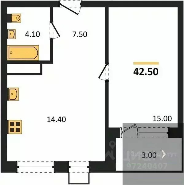1-к кв. Воронежская область, Воронеж бул. Содружества, 6 (42.5 м) - Фото 0