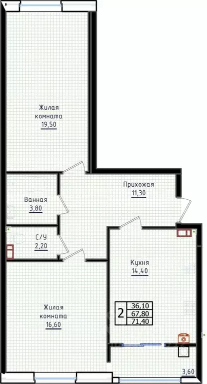 2-к кв. Ставропольский край, Ставрополь ул. Якова Андрюшина, 6 (71.4 ... - Фото 1