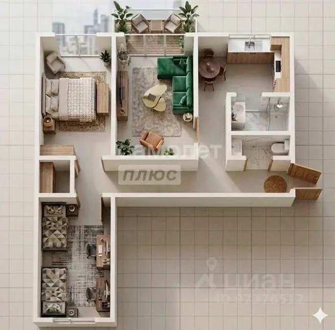 3-к кв. Московская область, Домодедово городской округ, пос. Санатория ... - Фото 2