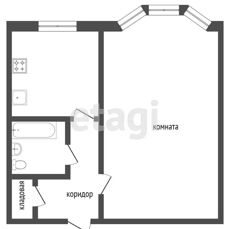 Квартира, 1 комната, 39.4 м - Фото 0