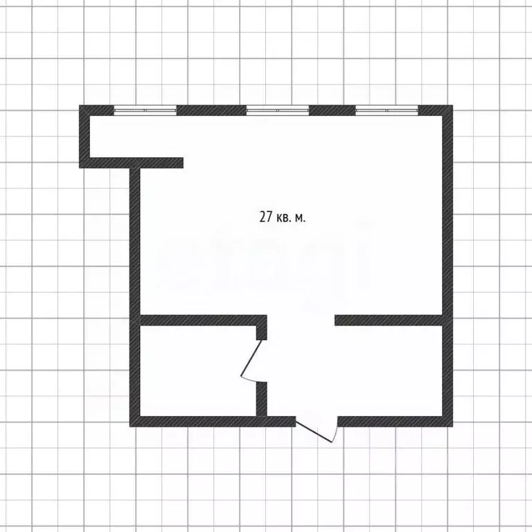 Студия Белгородская область, Белгород ул. Семейная, 3 (27.0 м) - Фото 2