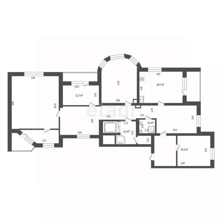 5-к кв. Тюменская область, Тюмень Даудельная ул., 2 (190.0 м) - Фото 2