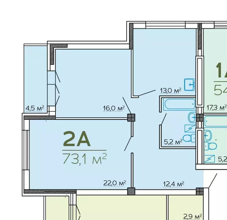 Продаётся 2-к квартира, 73.1 м - Фото 0