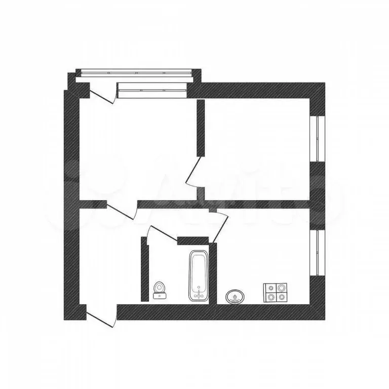 2-к. квартира, 40 м, 2/5 эт. - Фото 0