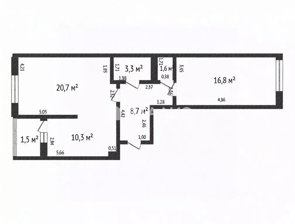 2-к кв. Калининградская область, Калининград ул. Карташева, 46В (61.4 ... - Фото 2