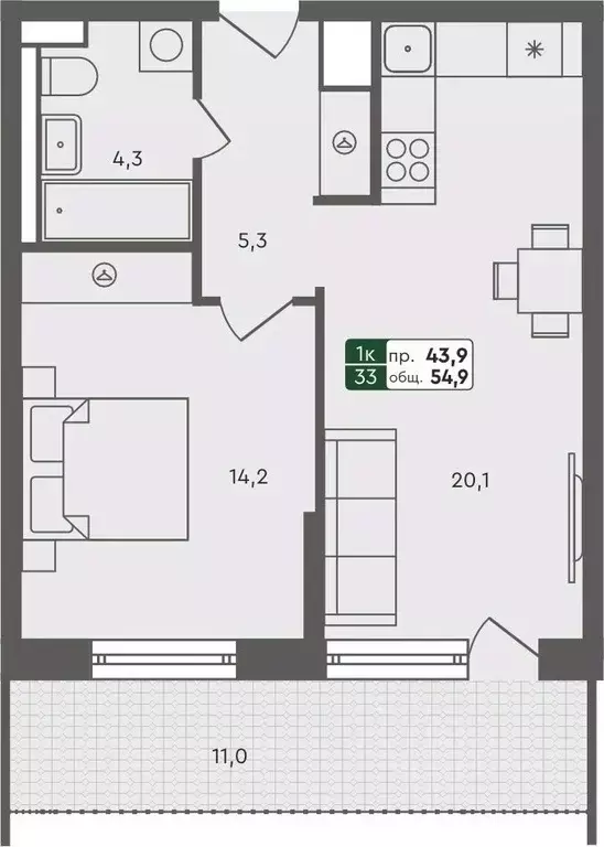 1-к кв. Курганская область, Курган Заозерный жилрайон, 6А мкр, 25/4 ... - Фото 0