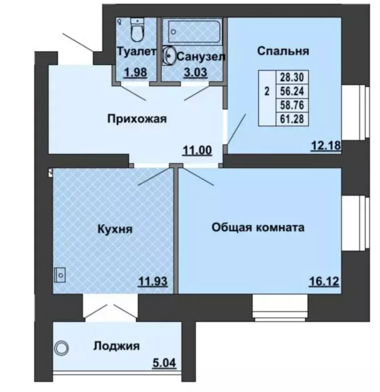 2-комнатная квартира: посёлок Руэм, улица Победы, 1А (61.28 м) - Фото 1