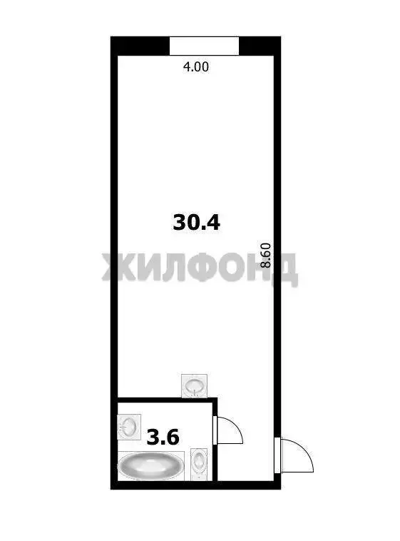 Квартира-студия: посёлок Октябрьский, Локтинская улица, 10 (34 м) - Фото 1