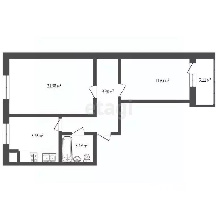 2-к кв. Владимирская область, Муром Пионерская ул., 5 (58.01 м) - Фото 0