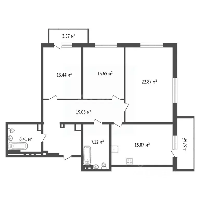 3-к кв. Иркутская область, Иркутск ул. Лермонтова, 343/7 (106.35 м) - Фото 1
