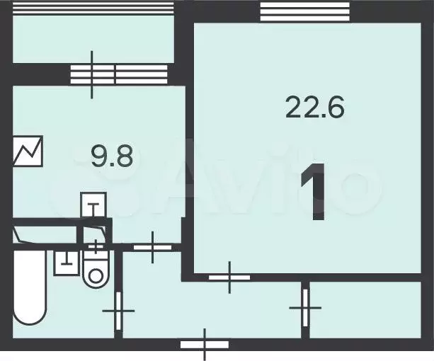 Аукцион: 1-к. квартира, 43,4 м, 6/16 эт. - Фото 1