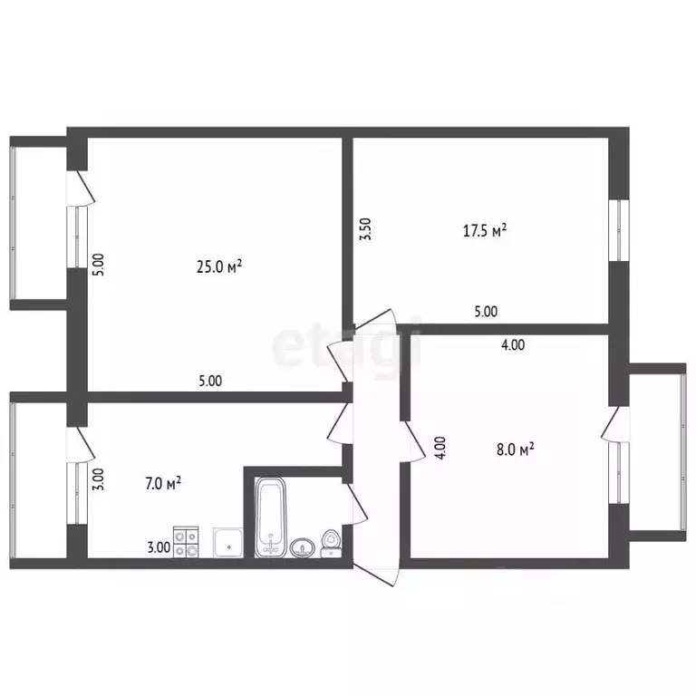 3-к кв. Ульяновская область, Ульяновск Автозаводская ул., 24 (65.3 м) - Фото 2