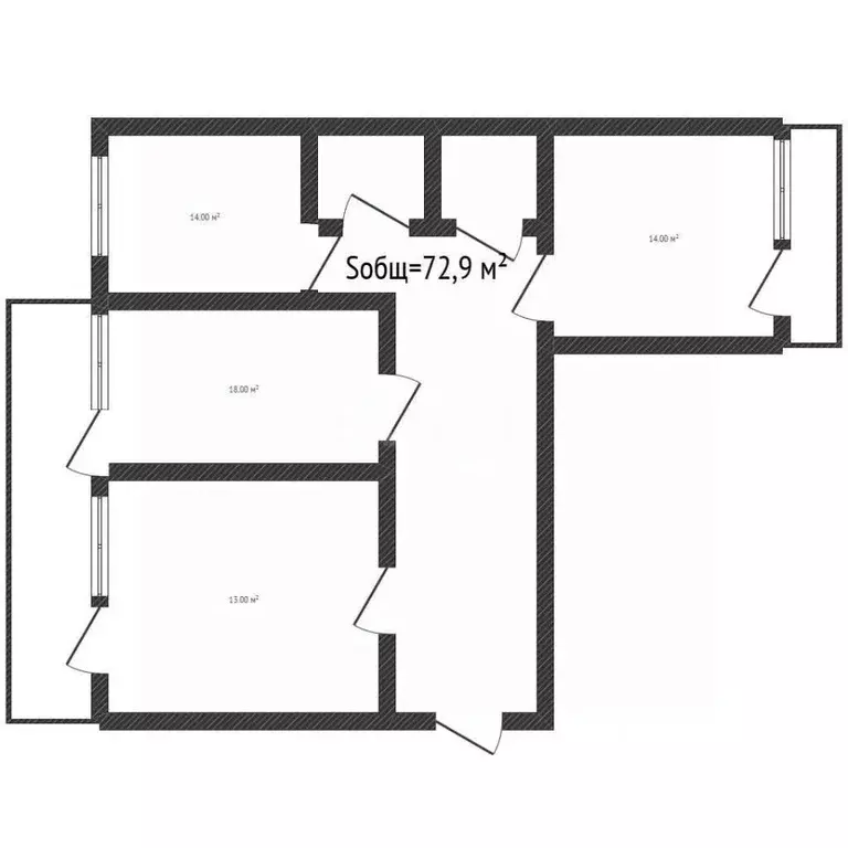 3-к кв. Брянская область, Брянск Институтская ул., 144 (72.9 м) - Фото 0