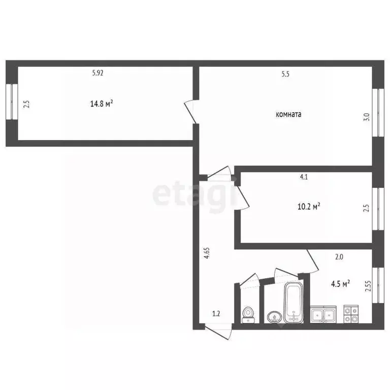3-к кв. Кемеровская область, Таштагол ул. Мира, 31 (57.4 м) - Фото 0