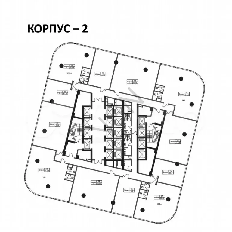 БЦ класса А офис 154,2 м2 - Фото 1