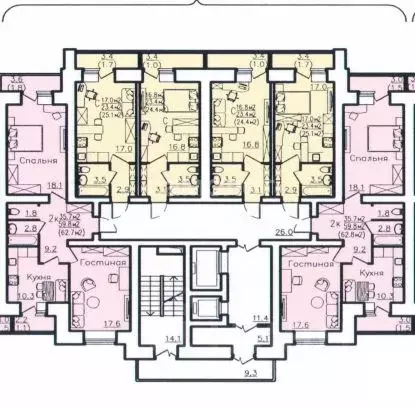 Студия Вологодская область, Вологда ул. Гагарина, 80Ак1 (24.4 м) - Фото 2