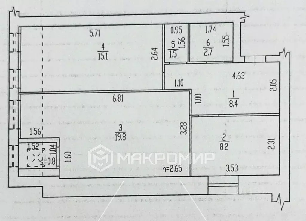 2-к кв. Брянская область, Брянск Уральский пер., 10 (55.7 м) - Фото 2