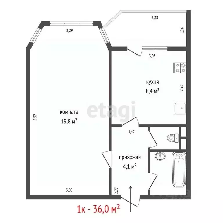 1-к кв. Свердловская область, Екатеринбург Сортировочный жилрайон, ... - Фото 2