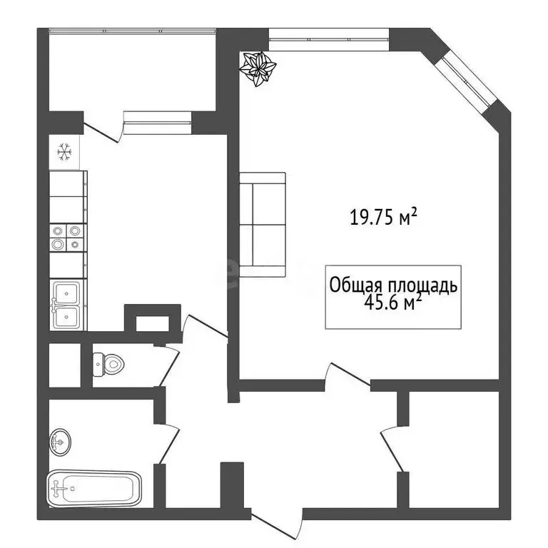 2-комнатная квартира: Новосибирск, улица Толбухина, 41 (45.6 м) - Фото 0