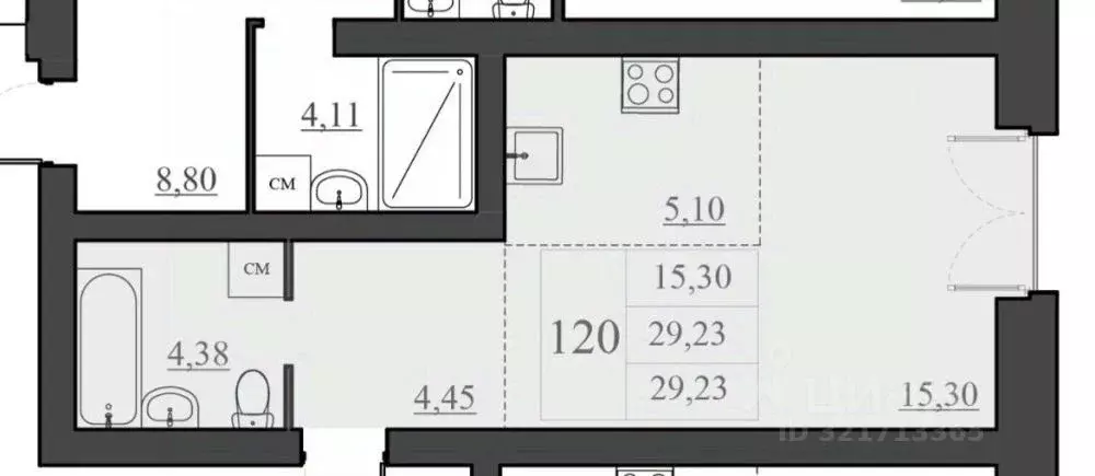 Студия Ярославская область, Ярославский муниципальный округ, пос. ... - Фото 2