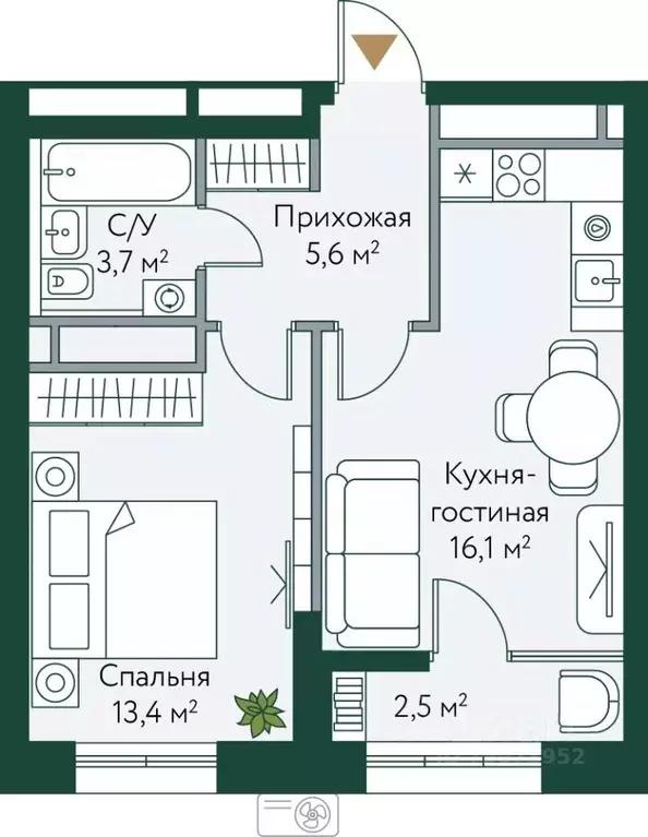 1-к кв. Волгоградская область, Волгоград Новосибирская ул., 74с1 ... - Фото 0