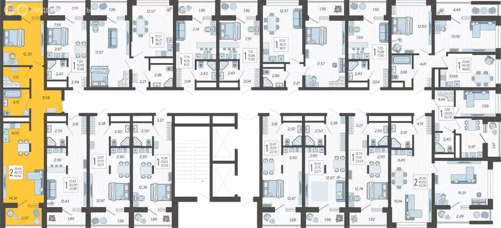 2-комнатная квартира: Сочи, микрорайон Бытха, Ясногорская улица, ... - Фото 2