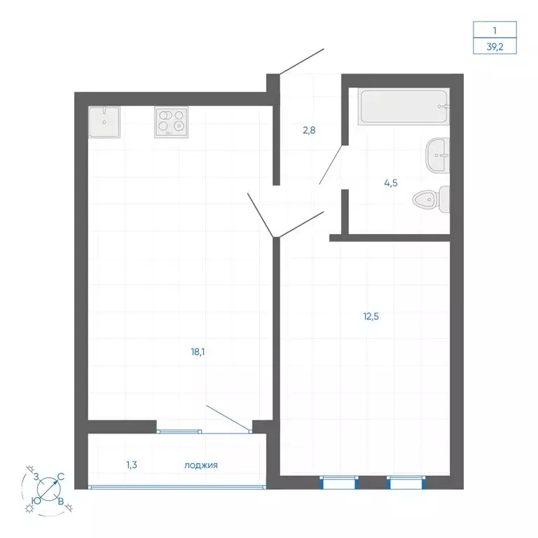 1-комнатная квартира: Екатеринбург, улица Вильгельма де Геннина, 59 ... - Фото 1