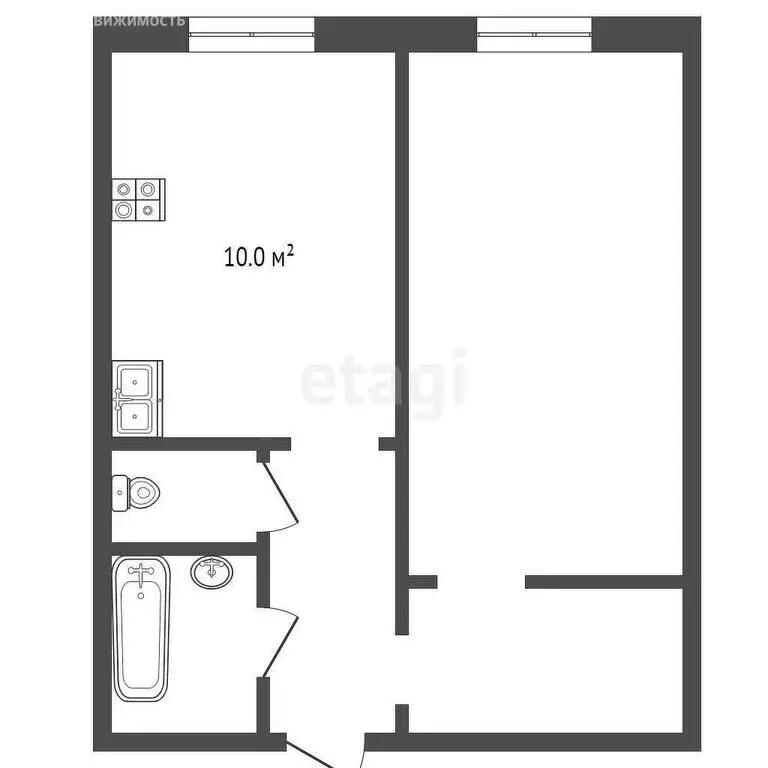 1-комнатная квартира: Тюмень, улица Пермякова, 78к3 (44.8 м) - Фото 1